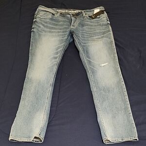 Brand New Buffalo David Bitton MAX-X Men's Faded Blue Skinny Stretch Jeans